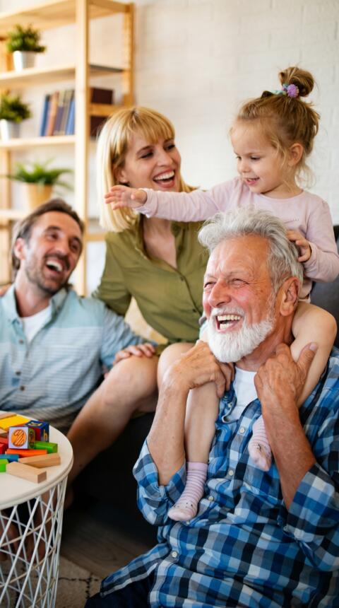 Grandpa Playing with Grandchild